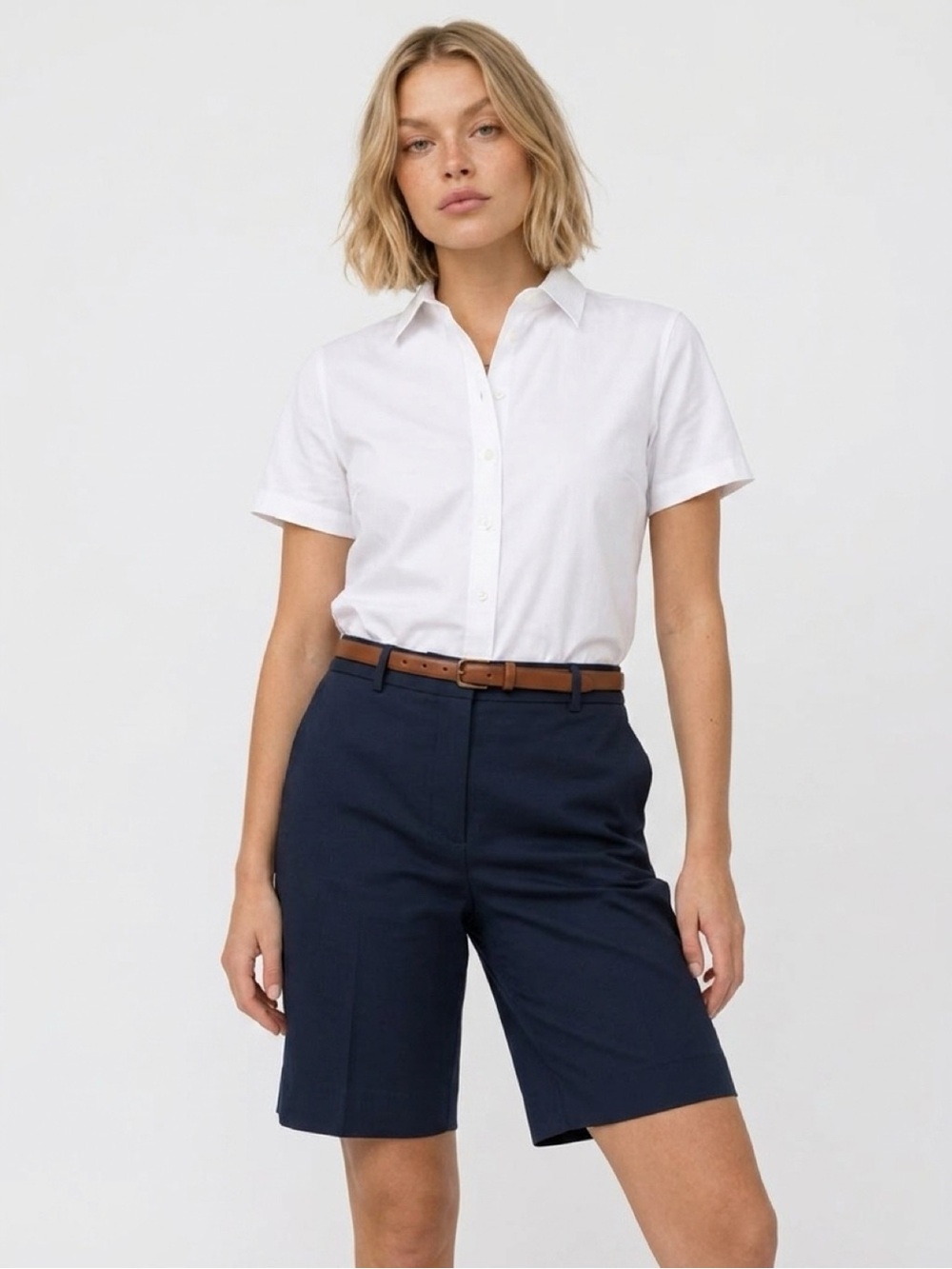 Brooks Brothers “346” Unisex structured shorts Navy